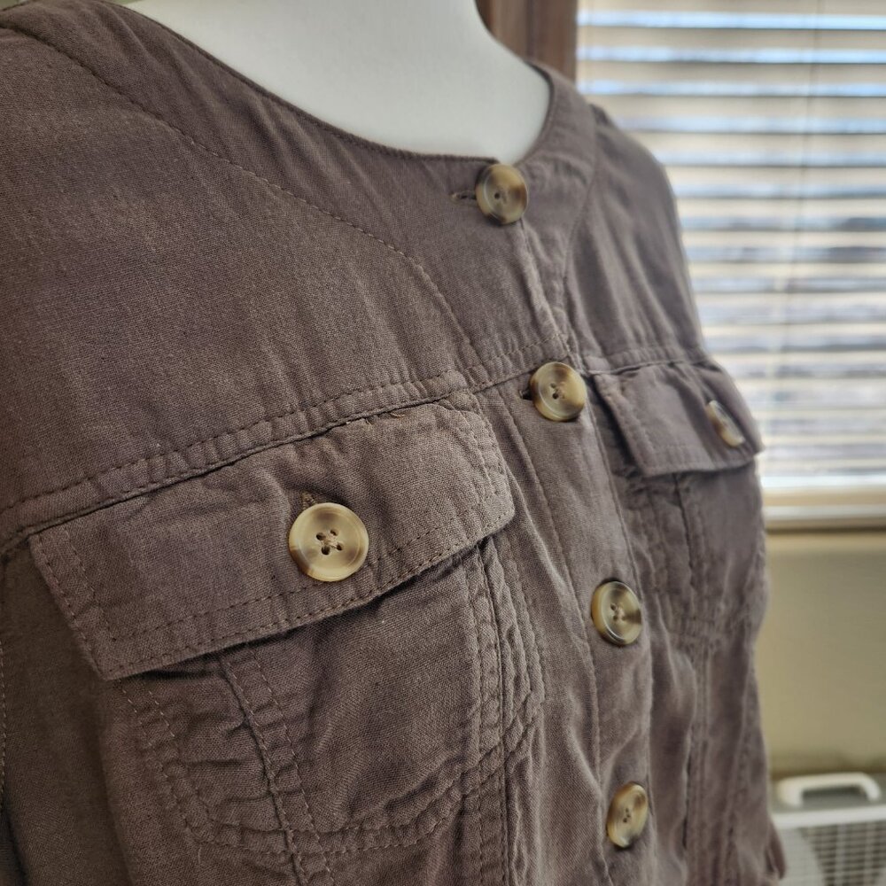 Torrid Cropped Button-Front 3/4 Sleeve Jacket | 2x - Picture 2 of 7